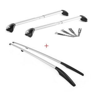 Porsche Cayenne Roof Rack - Omac - Roof Rail + Cross Bar SET - Gray - '03-'10